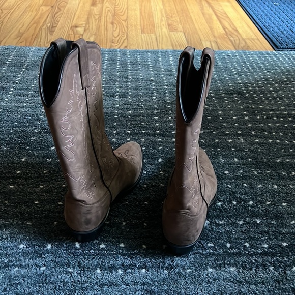 Women’s Calf Tan Leather Cowboy Boots Western Size 8.5 - Picture 14 of 16